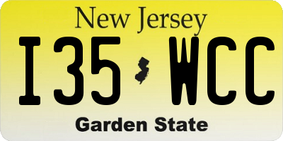 NJ license plate I35WCC