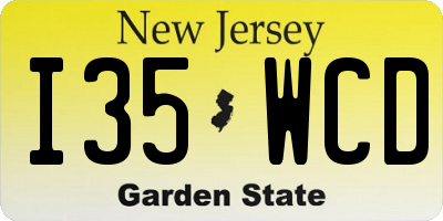 NJ license plate I35WCD