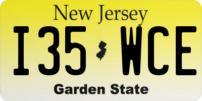 NJ license plate I35WCE