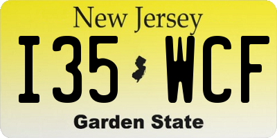 NJ license plate I35WCF