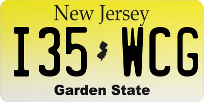 NJ license plate I35WCG