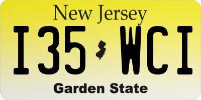 NJ license plate I35WCI