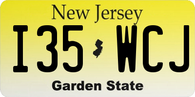 NJ license plate I35WCJ