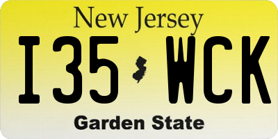 NJ license plate I35WCK