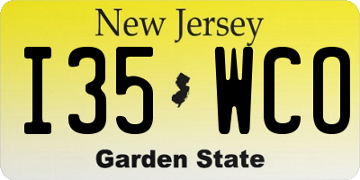 NJ license plate I35WCO