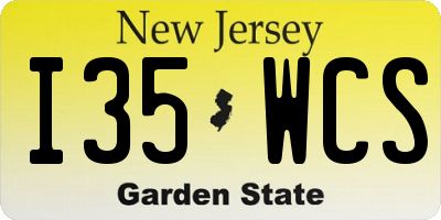 NJ license plate I35WCS