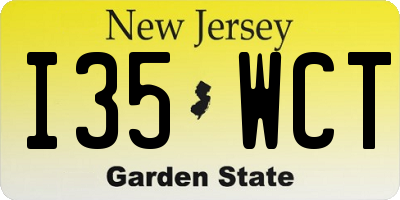 NJ license plate I35WCT