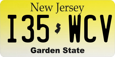 NJ license plate I35WCV