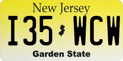 NJ license plate I35WCW