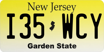 NJ license plate I35WCY