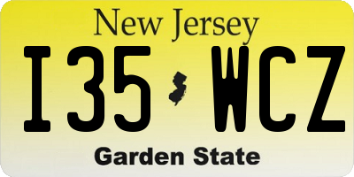 NJ license plate I35WCZ