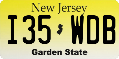 NJ license plate I35WDB