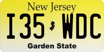 NJ license plate I35WDC