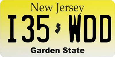 NJ license plate I35WDD