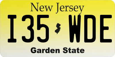 NJ license plate I35WDE