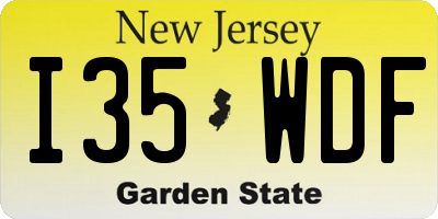 NJ license plate I35WDF