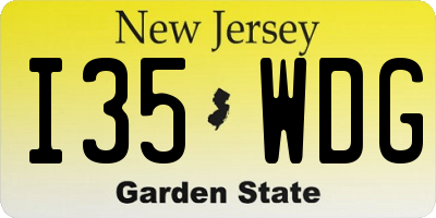 NJ license plate I35WDG