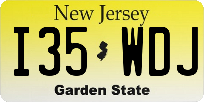 NJ license plate I35WDJ