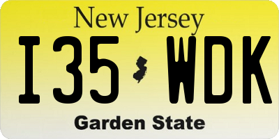 NJ license plate I35WDK
