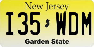 NJ license plate I35WDM