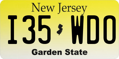 NJ license plate I35WDO