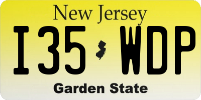 NJ license plate I35WDP