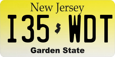 NJ license plate I35WDT
