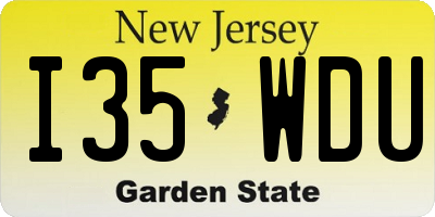 NJ license plate I35WDU
