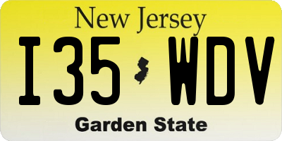 NJ license plate I35WDV