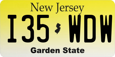 NJ license plate I35WDW