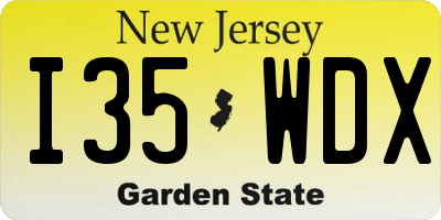NJ license plate I35WDX