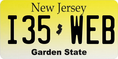 NJ license plate I35WEB