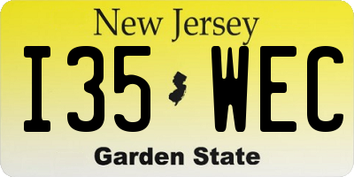 NJ license plate I35WEC