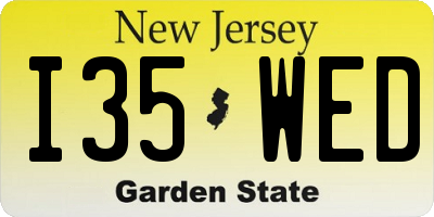 NJ license plate I35WED