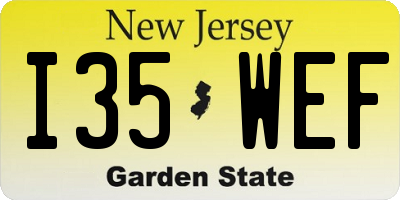 NJ license plate I35WEF