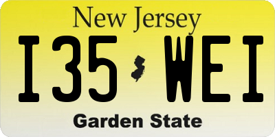 NJ license plate I35WEI