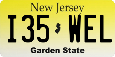 NJ license plate I35WEL