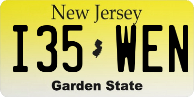 NJ license plate I35WEN