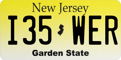 NJ license plate I35WER