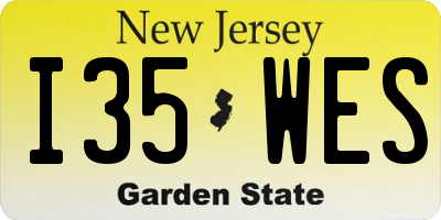 NJ license plate I35WES
