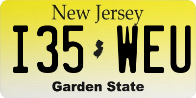 NJ license plate I35WEU