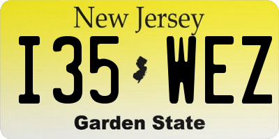 NJ license plate I35WEZ