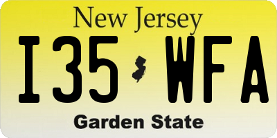 NJ license plate I35WFA