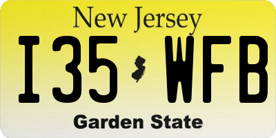 NJ license plate I35WFB