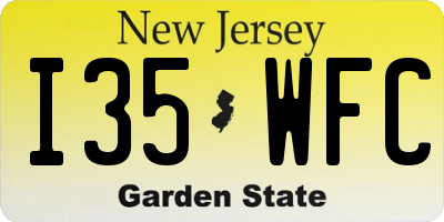 NJ license plate I35WFC