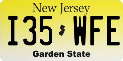 NJ license plate I35WFE