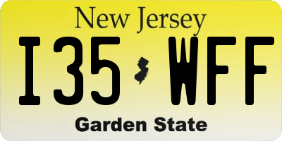 NJ license plate I35WFF
