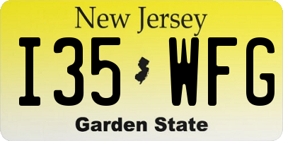 NJ license plate I35WFG