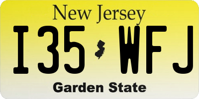 NJ license plate I35WFJ
