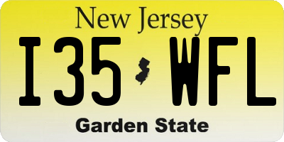 NJ license plate I35WFL